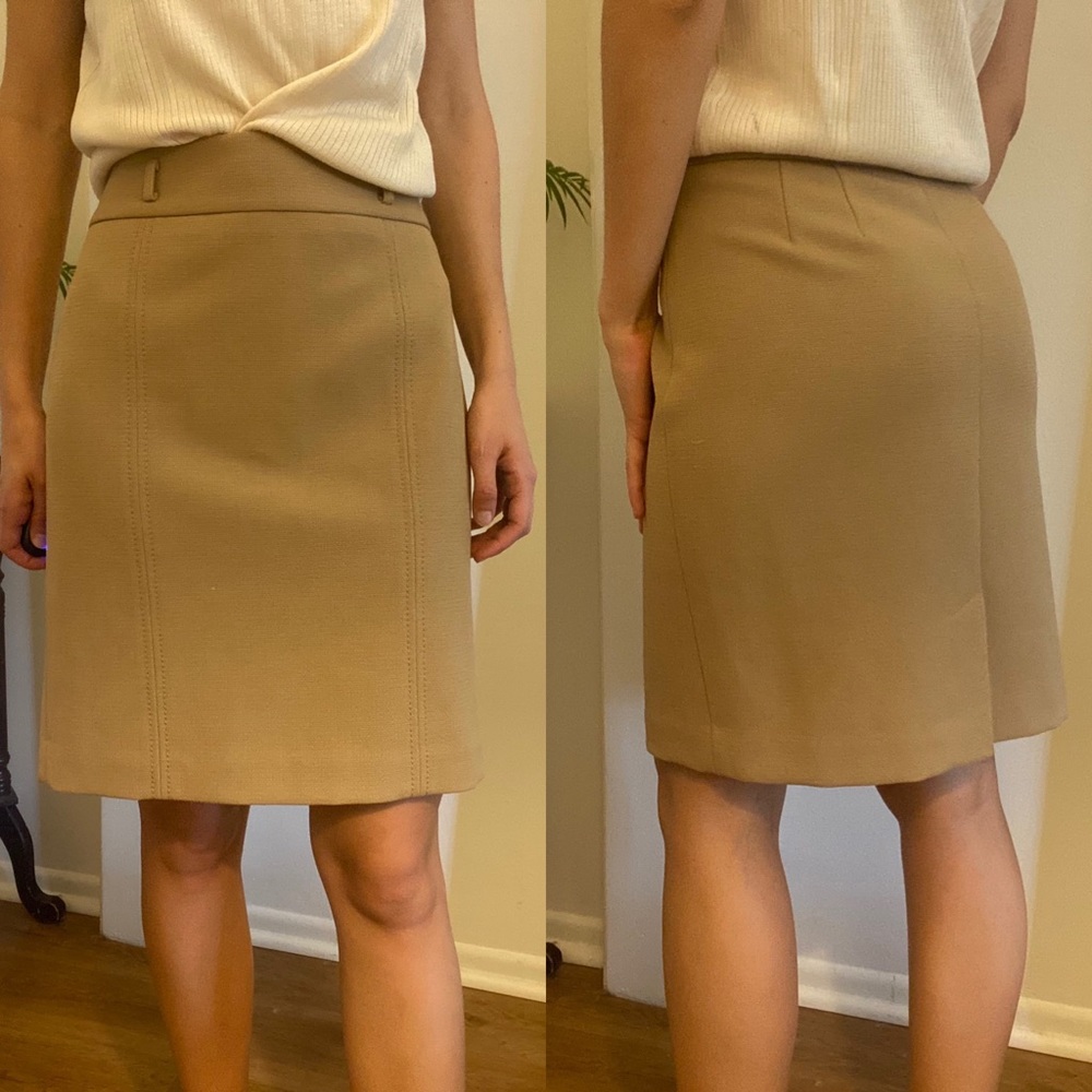 Ann Taylor LOFT camel tan work skirt sz 4